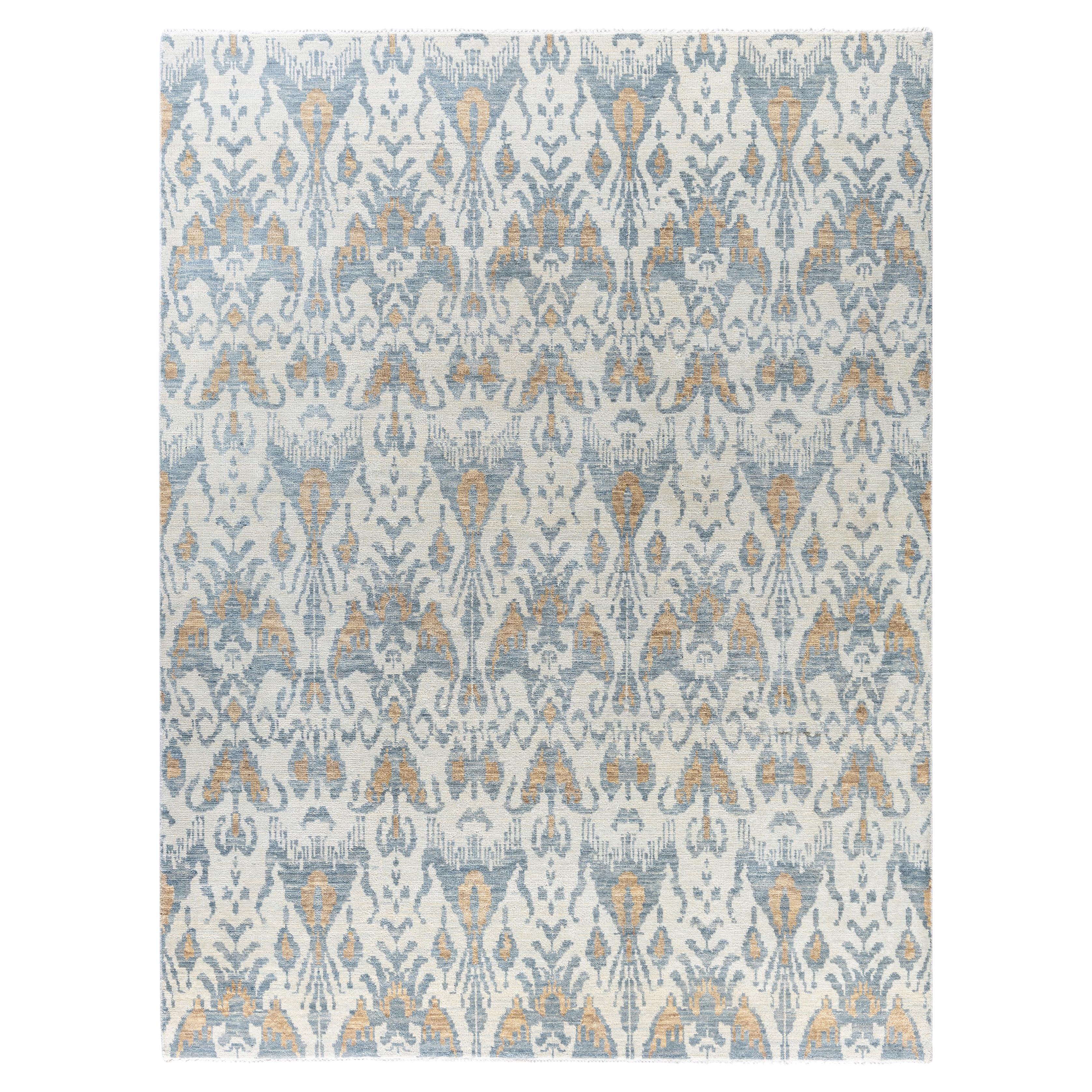 Traditional Floral Wool Hand Knotted Beige Area Rug 7' 10" x 10' 4"