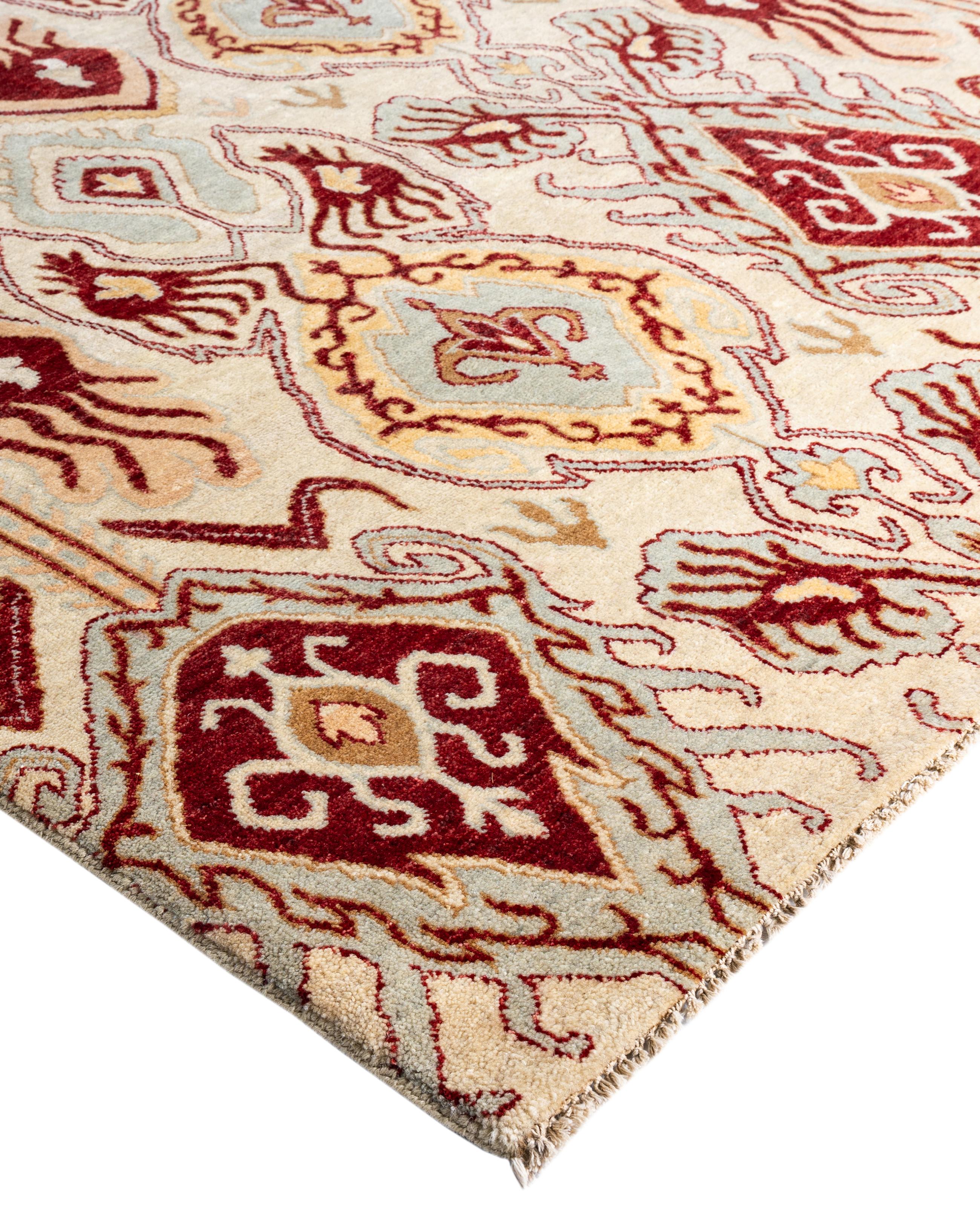 Kazak rugs have been sought after for generations, their unique design aesthetic a captivating combination of tribal history and geographic influence. Intricately hand-knotted from wool, the medallions, allover patterns, and central design reflect