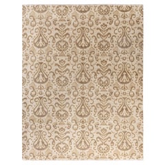 Traditional Floral Wool Hand Knotted Beige Area Rug 8' 1" x 10' 3"
