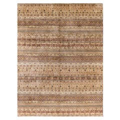 Alfombra Tradicional Floral de Lana Anudada a Mano Beige 9' 0" x 12' 0