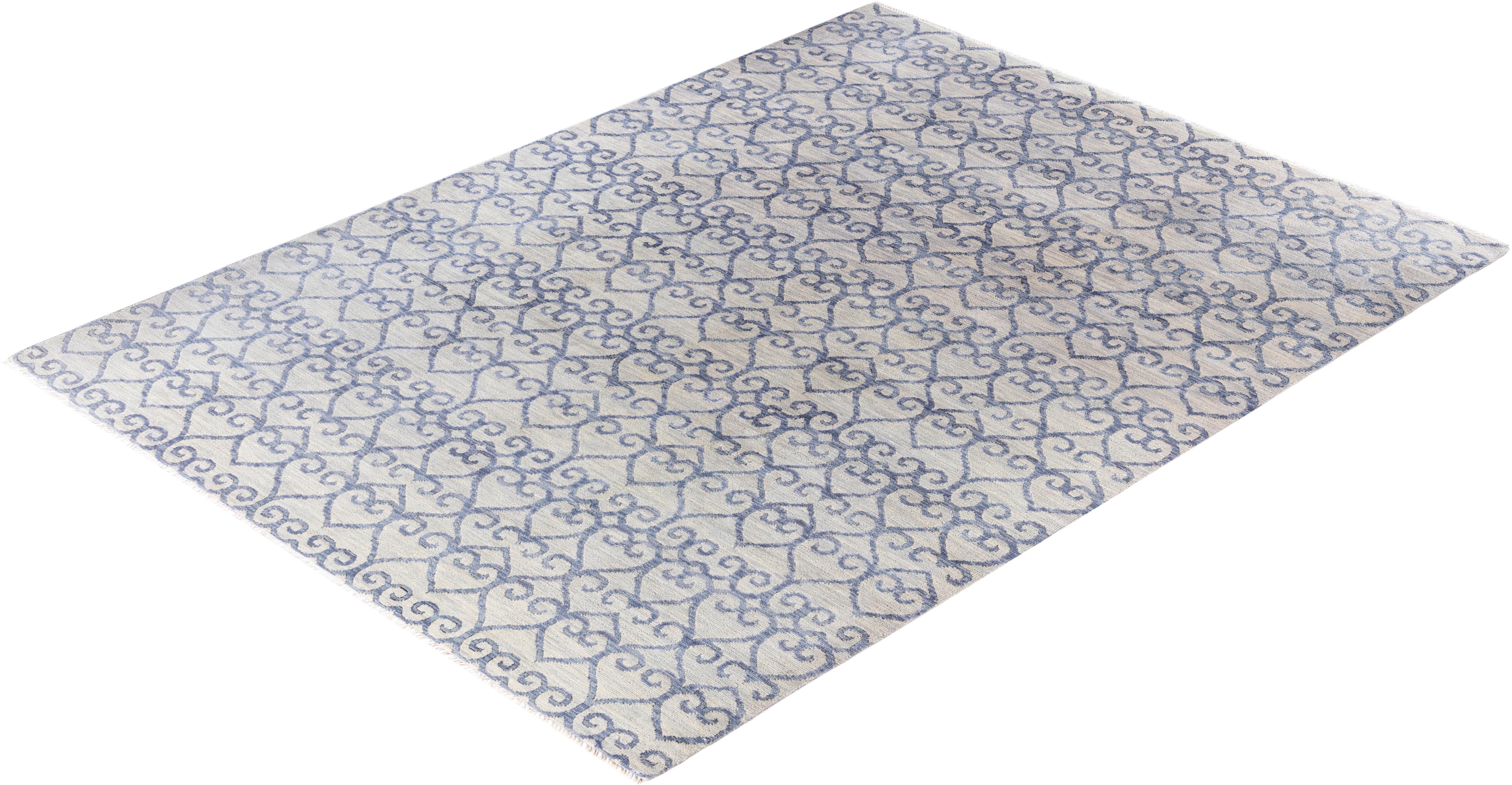 Traditional Floral Wool Hand Knotted Beige Area Rug 9' 2