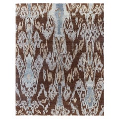 Traditional Floral Wool Hand Knotted Brown Area Rug 8' 0" x 10' 2"