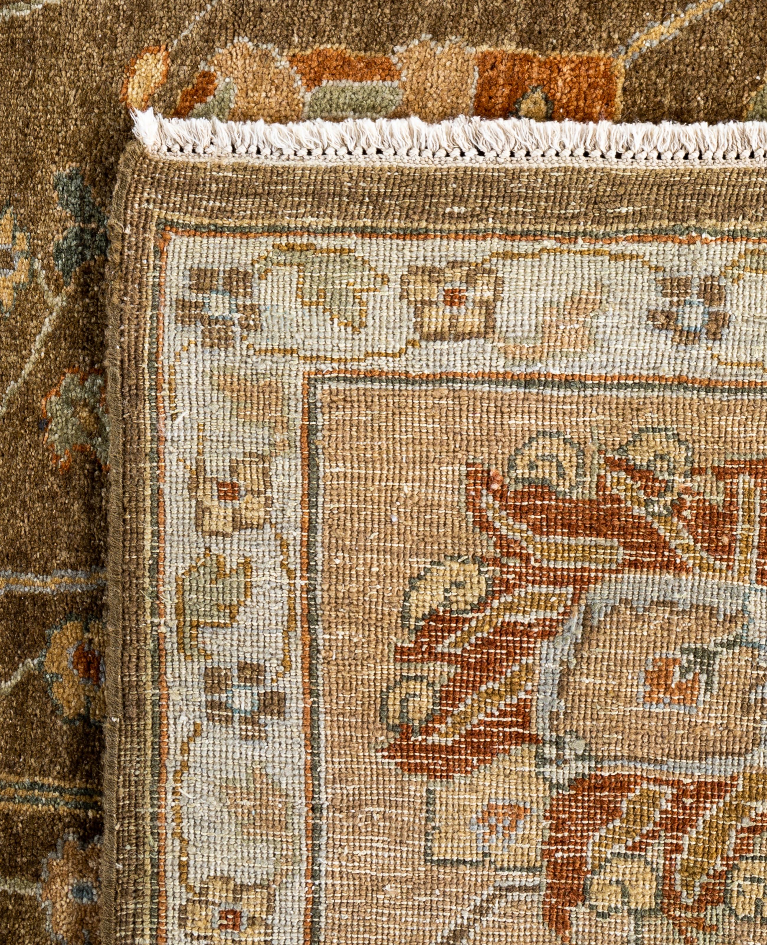 Traditionelle florale Wolle handgeknüpft Brown Bereich Teppich 9' 0