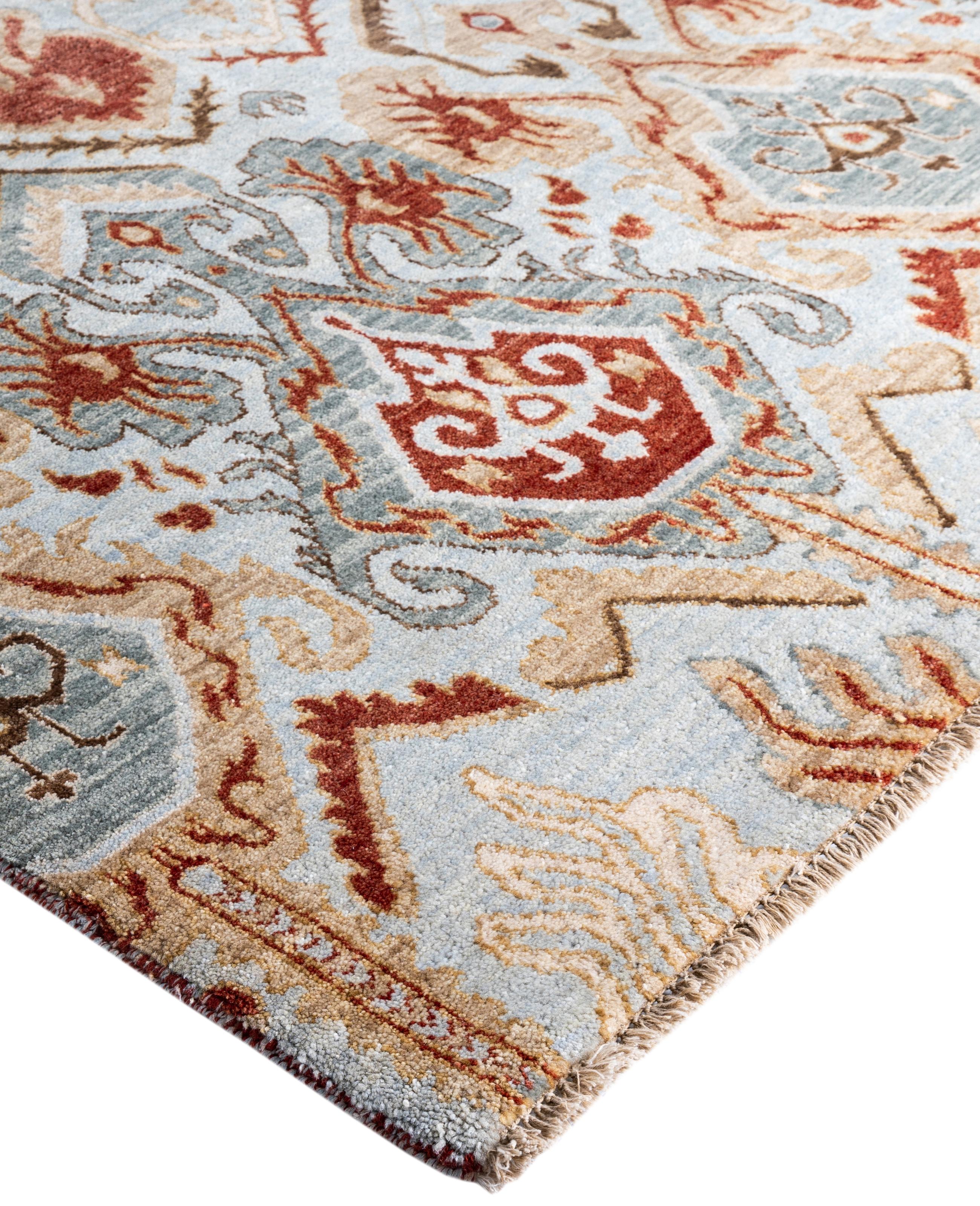Kazak rugs have been sought after for generations, their unique design aesthetic a captivating combination of tribal history and geographic influence. Intricately hand-knotted from wool, the medallions, allover patterns, and central design reflect