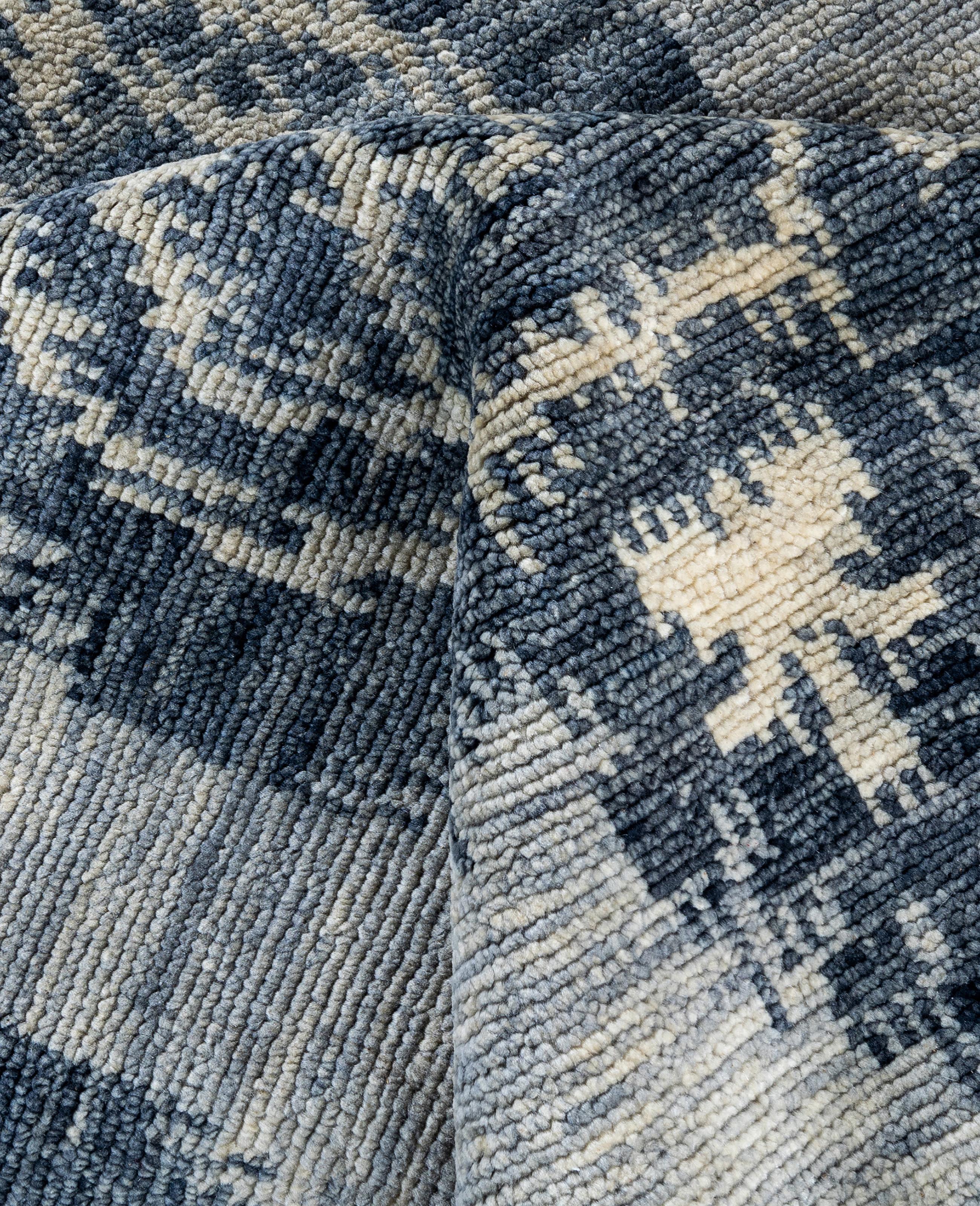 Laine Tapis traditionnel gris noué à la main de 8' 2