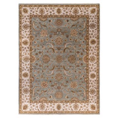 Traditional Floral Wool Hand Knotted Gray Area Rug 9
 0" x 12
 3"