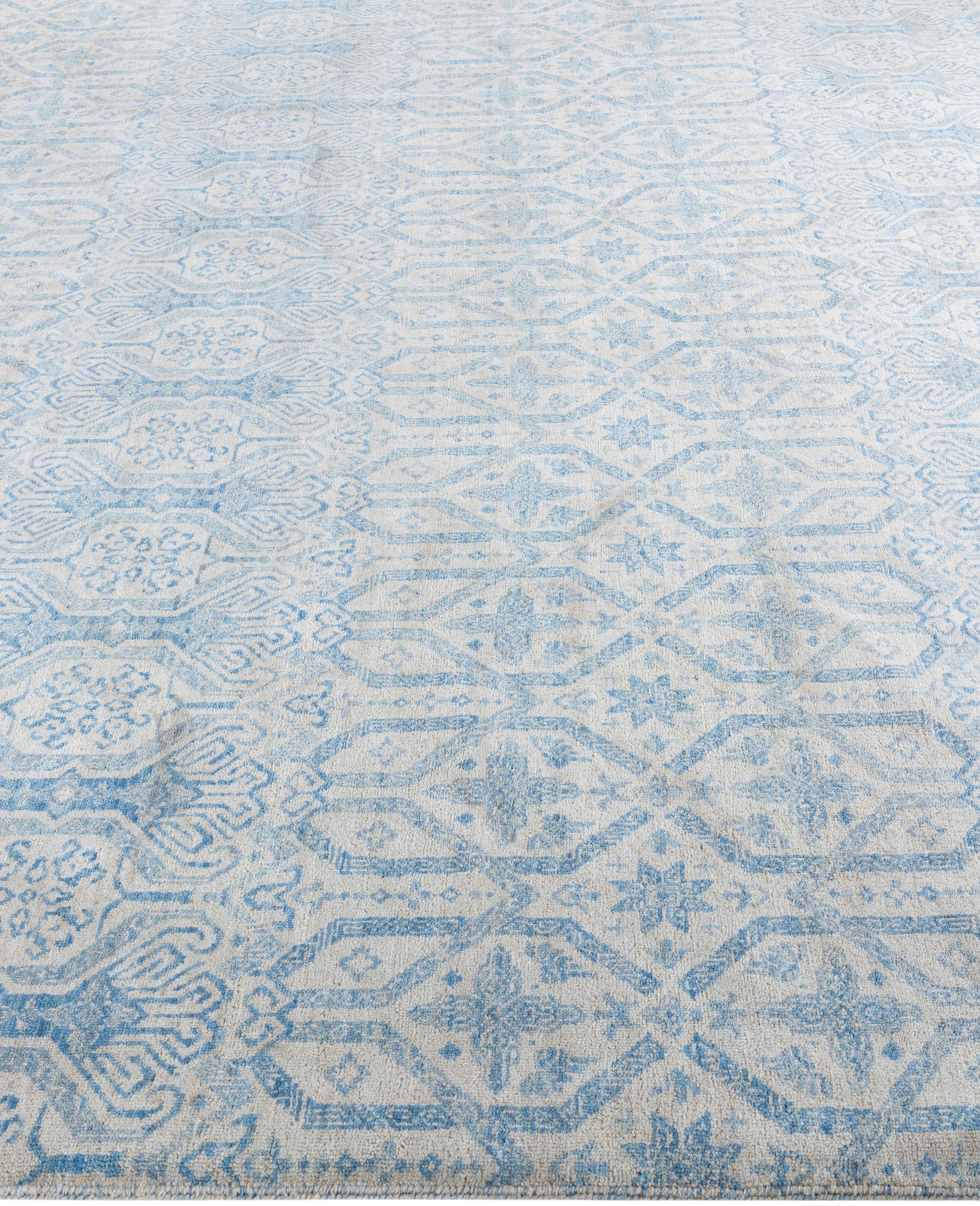 Hand-Knotted Traditional Floral Wool Hand Knotted Ivory Area Rug 8' 1