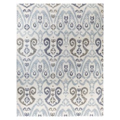 Traditional Floral Wool Hand Knotted Ivory Area Rug 9' 0" x 11' 9"