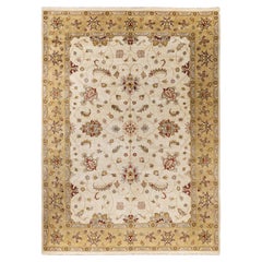 Traditional Floral Wool Hand Knotted Ivory Area Rug 9' 1" x 12' 4"