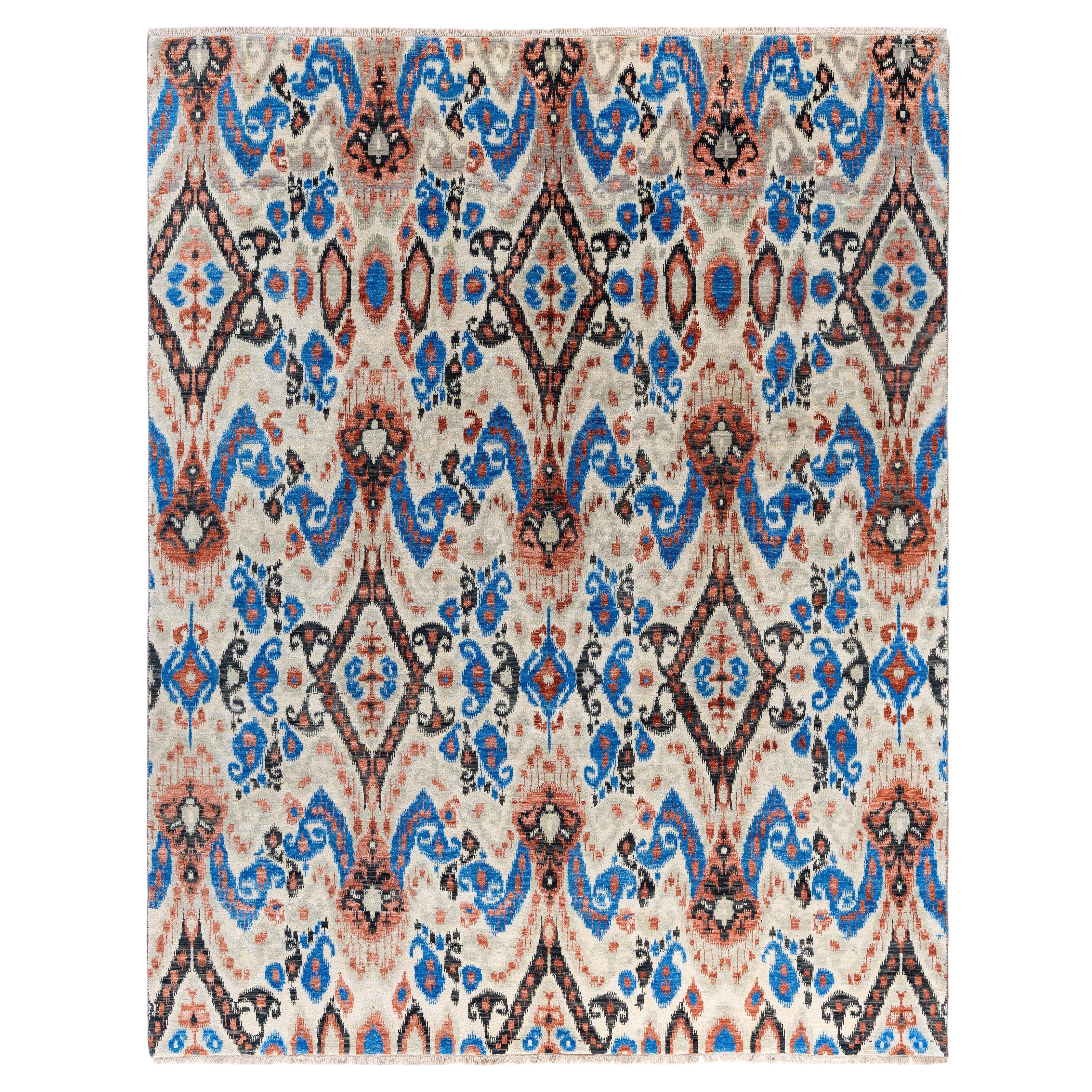 Traditional Floral Wool, Silk Hand Knotted Beige Area Rug 8' 0" x 10' 2"