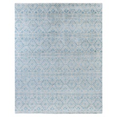 Alfombra Tradicional Floral de Lana y Seda Anudada a Mano, Beige 8' 1" x 10' 2