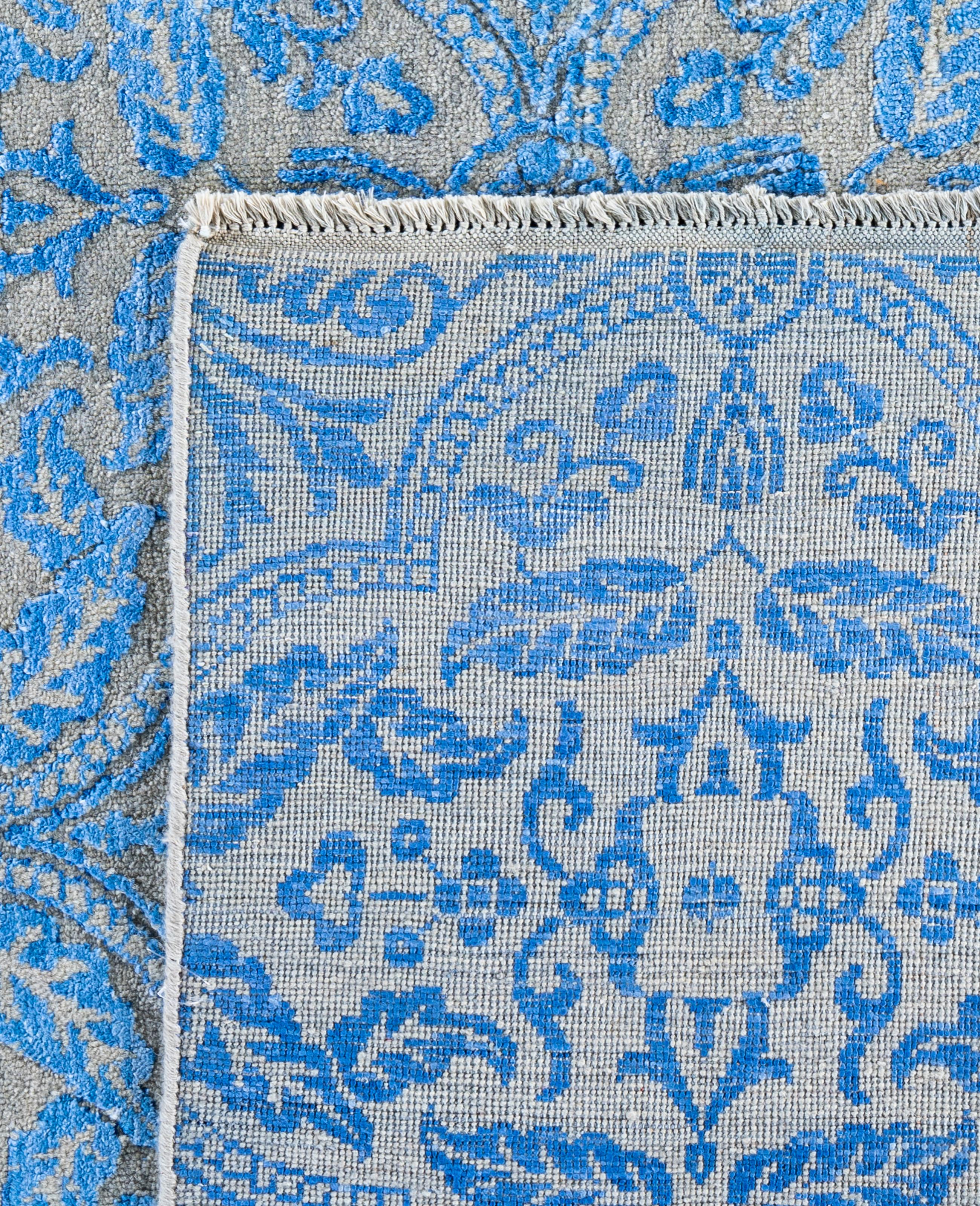 Traditional Floral Wool, Silk Hand Knotted Beige Area Rug 8' 2