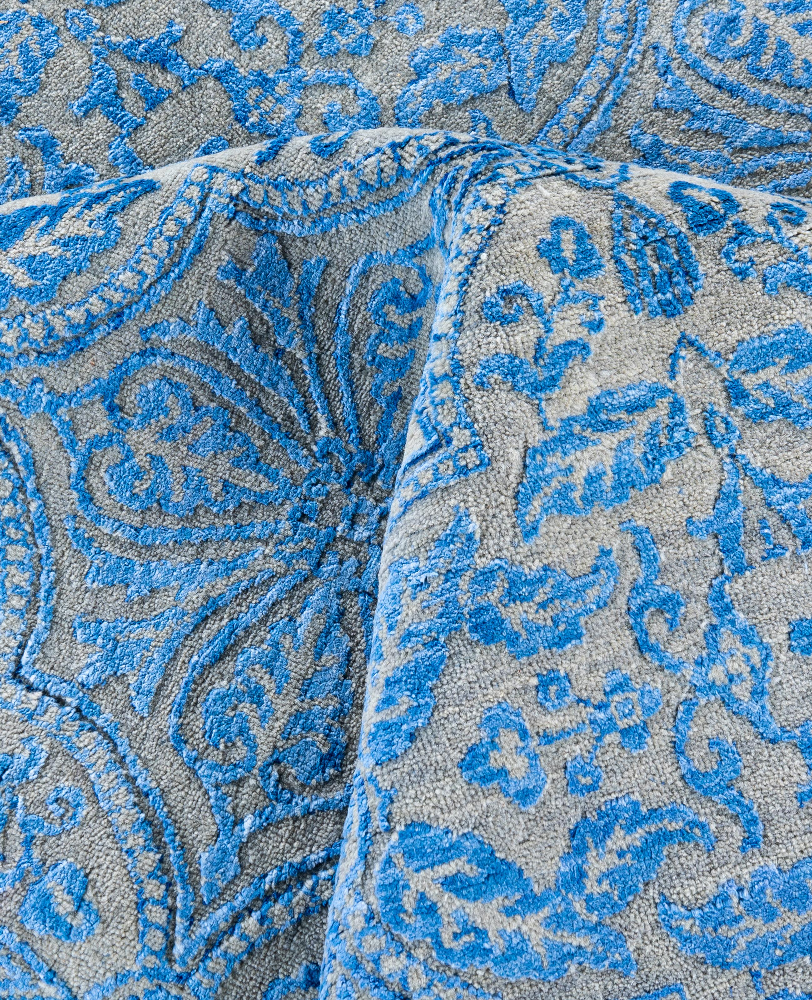 Laine Traditional Floral Wool, Silk Hand Knotted Beige Area Rug 8' 2