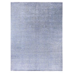 Tapis traditionnel beige noué à la main en laine et soie 9' 1" x 12' 0"