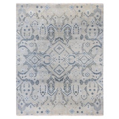 Traditional Floral Wool, Silk Hand Knotted Brown Area Rug 8' 1" x 10' 2"