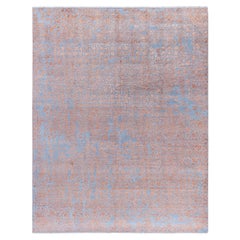 Alfombra Tradicional Floral de Lana y Seda Anudada a Mano, Gris 8' 0" x 10' 3
