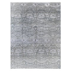 Traditional Floral Wool, Silk Hand Knotted Gray Area Rug 8' 10" x 11' 10"