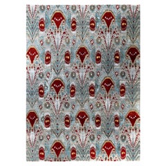 Traditional Floral Wool, Silk Hand Knotted Gray Area Rug 8' 10" x 12' 1"