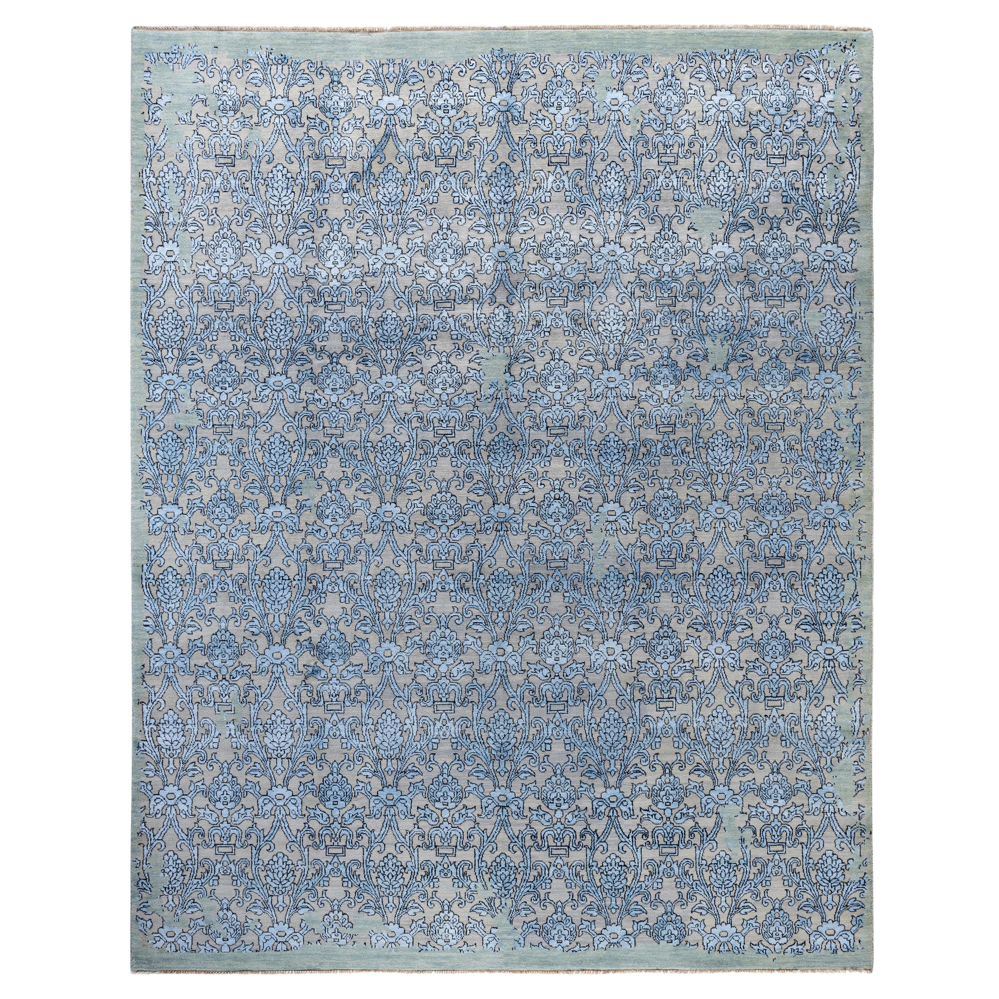 Traditionnel Floral Laine, Soie Noué à la main Rugs Greene &Tradition 8' 2" x 10' 3"