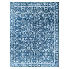 Traditional Floral Wool, Silk Hand Knotted Green Area Rug 9' 1" x 12' 1"