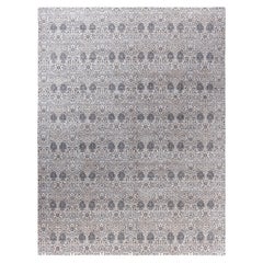 Traditional Floral Wool, Silk Hand Knotted Ivory Area Rug 9' 0" x 11' 10"