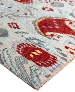 Traditional Floral Wool, Silk Hand Knotted Red Area Rug 8' 2" x 10' 3"