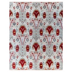 Traditional Floral Wool, Silk Hand Knotted Red Area Rug 8' 2" x 10' 3"