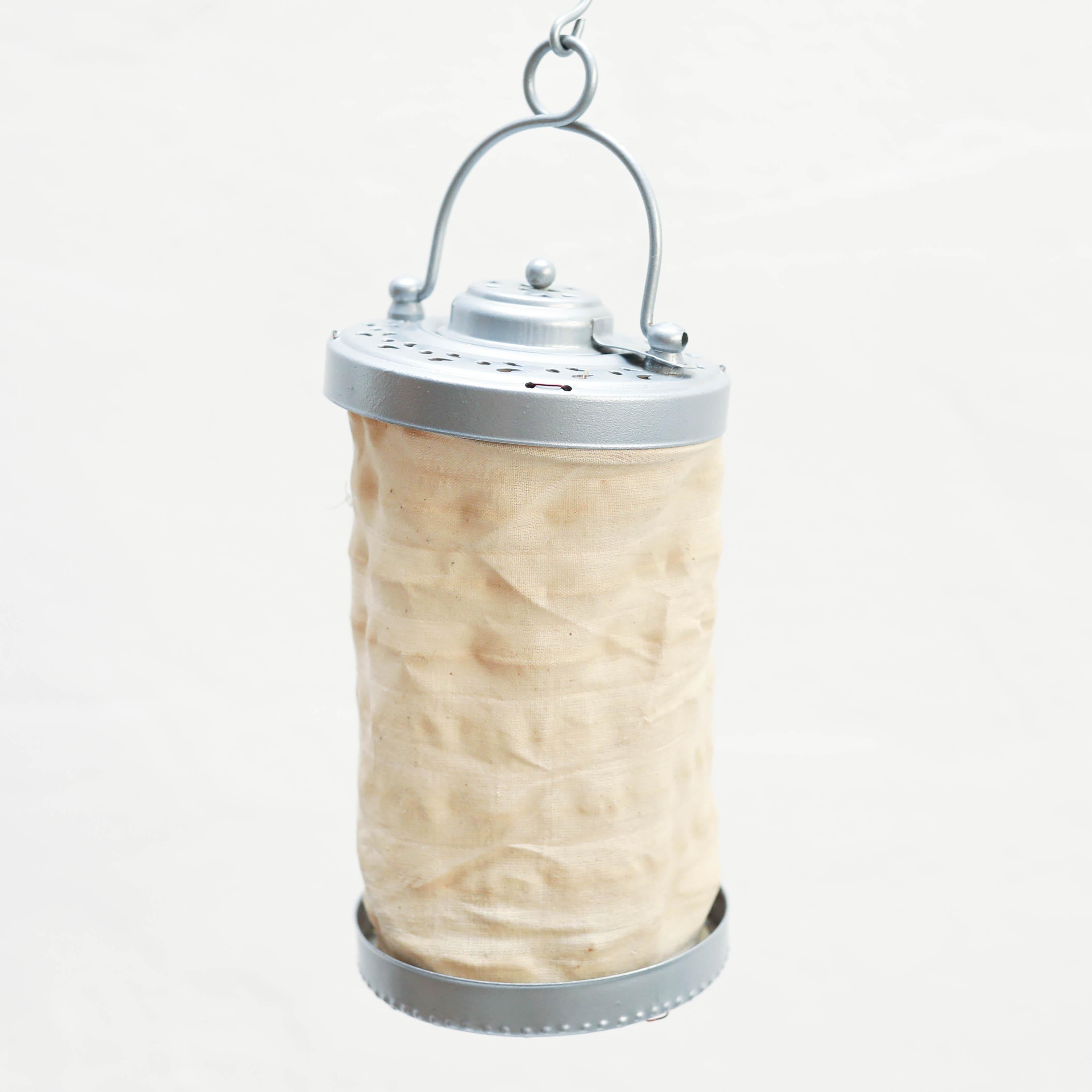 Mid-Century Modern Traditional Folding Metal Lantern, circa 1940 For Sale