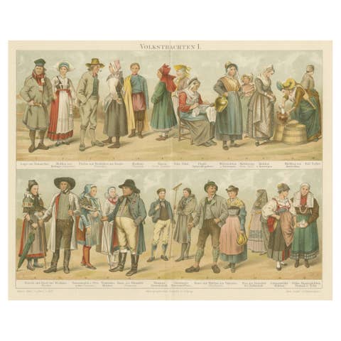Traditional Folk Costumes from Europe – From Volkstrachten I. c. 1890