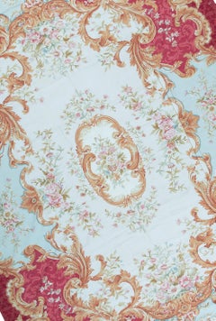 Lusso tradizionale francese in stile Aubusson a trama piatta Avorio / Rosso
