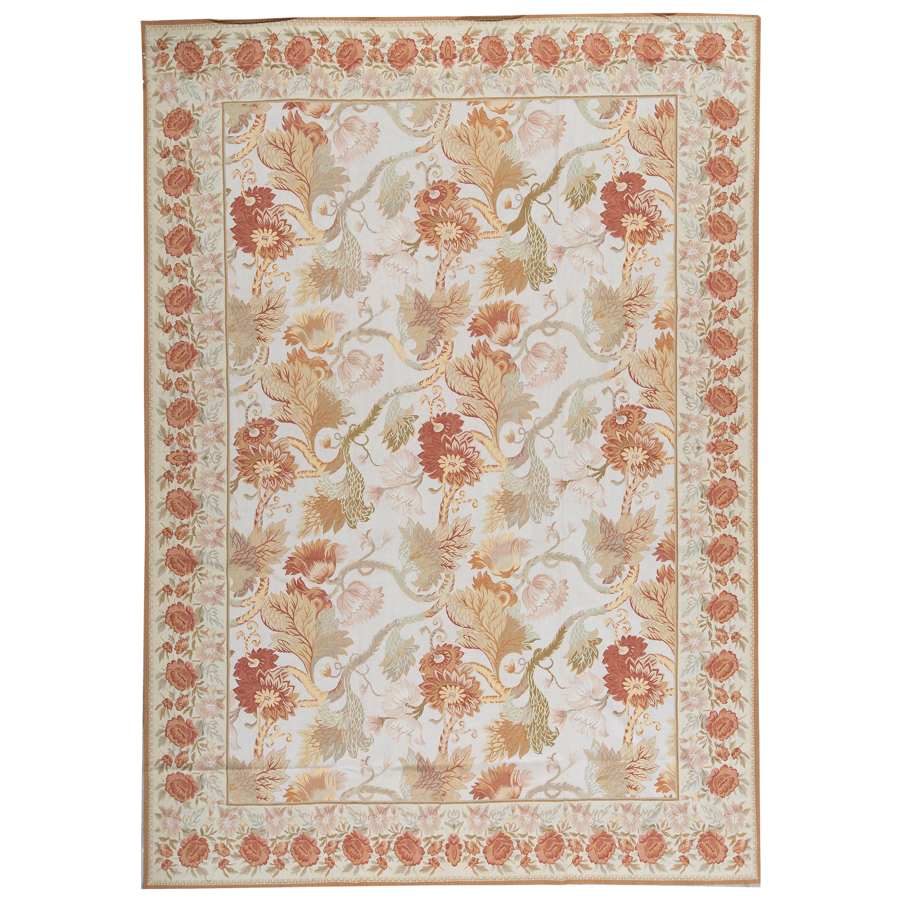 17th Century Traditional French Aubusson Style Flat-Weave