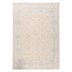 Luxury Traditional French Aubusson Style Flat-Weave Beige / Beige