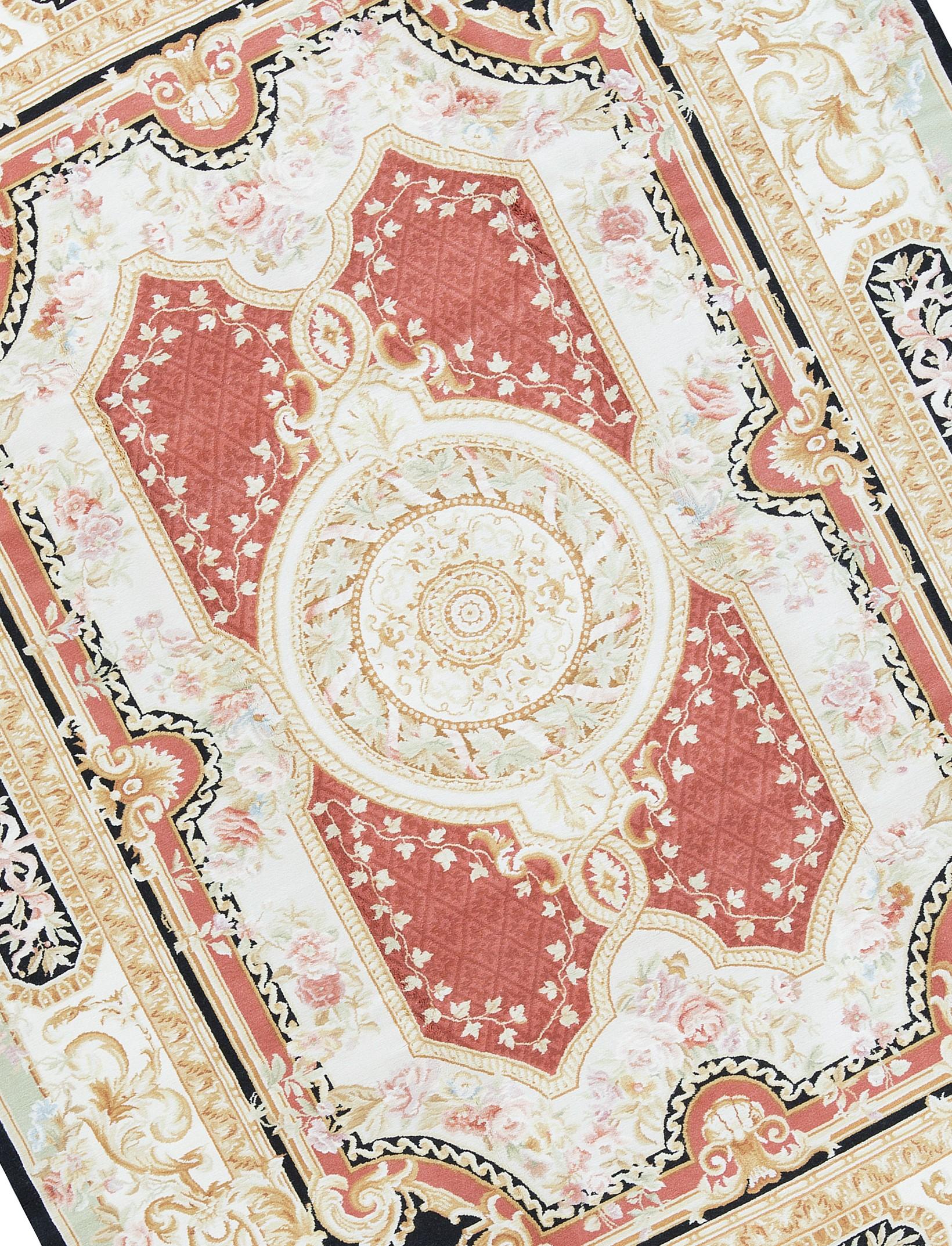 Handwoven Recreation of the Classic French flat-weave Aubusson rugs that have been found in the finest homes and palaces since the late 17th century. Size: 9' 11'' x 12'.