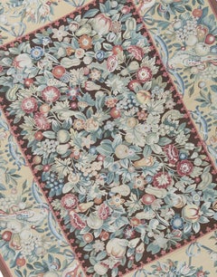 Traditional French Aubusson Style Flat-Weave Rug