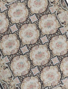 Alfombra tradicional francesa de tejido plano estilo Aubusson del siglo XVII