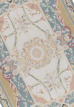 17th Century Traditional French Aubusson Style Flat-Weave Rug