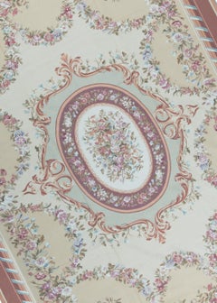 Traditional French Aubusson Style Flat-Weave Gold / Brown Rug