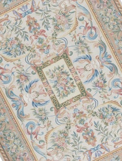 17th Century Traditional French Aubusson Style Flat-Weave Rug