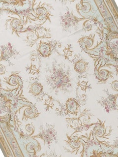 Tapis traditionnel français du 17ème siècle de style Aubusson à tissage plat