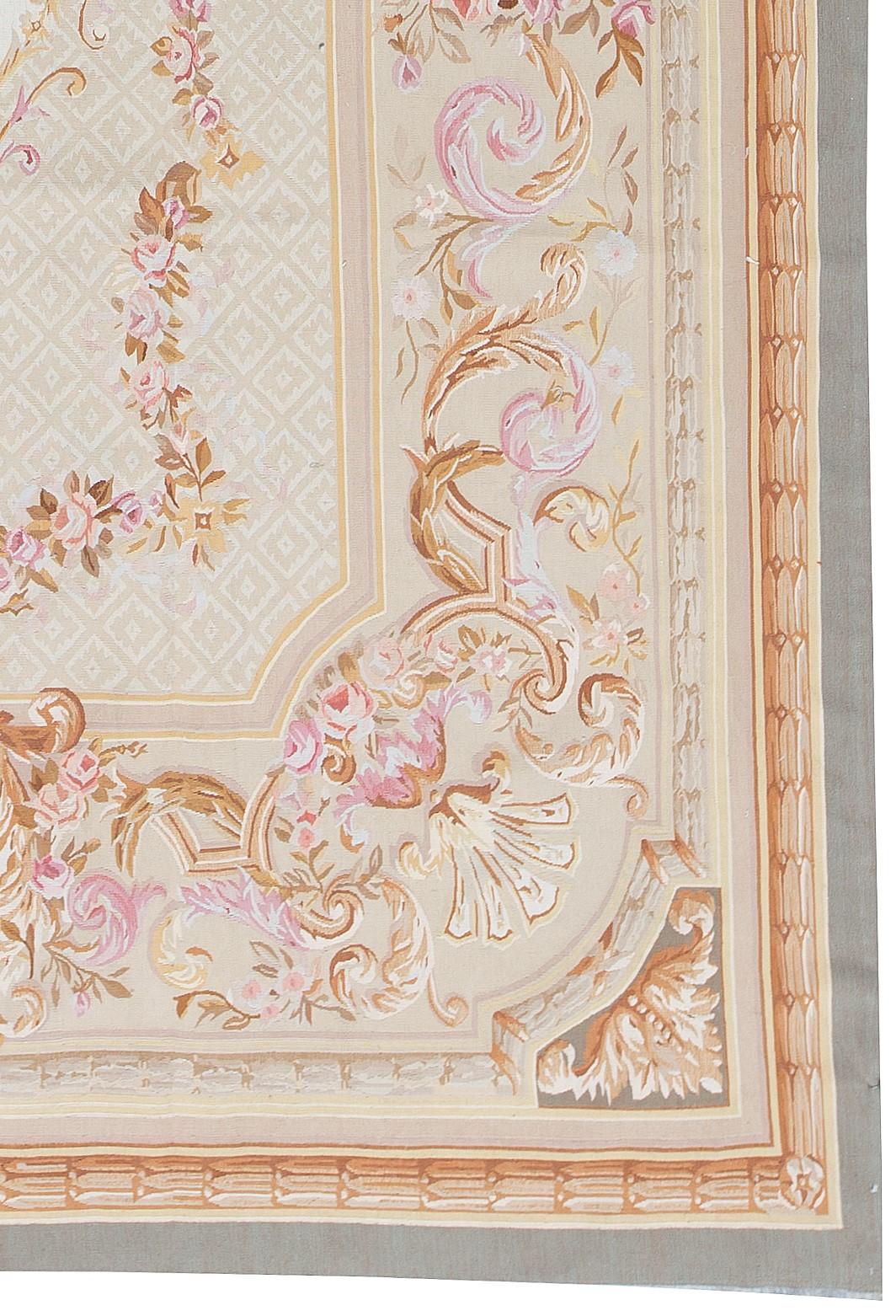 Chinois Tapis traditionnel français du 17ème siècle de style Aubusson à tissage plat en vente