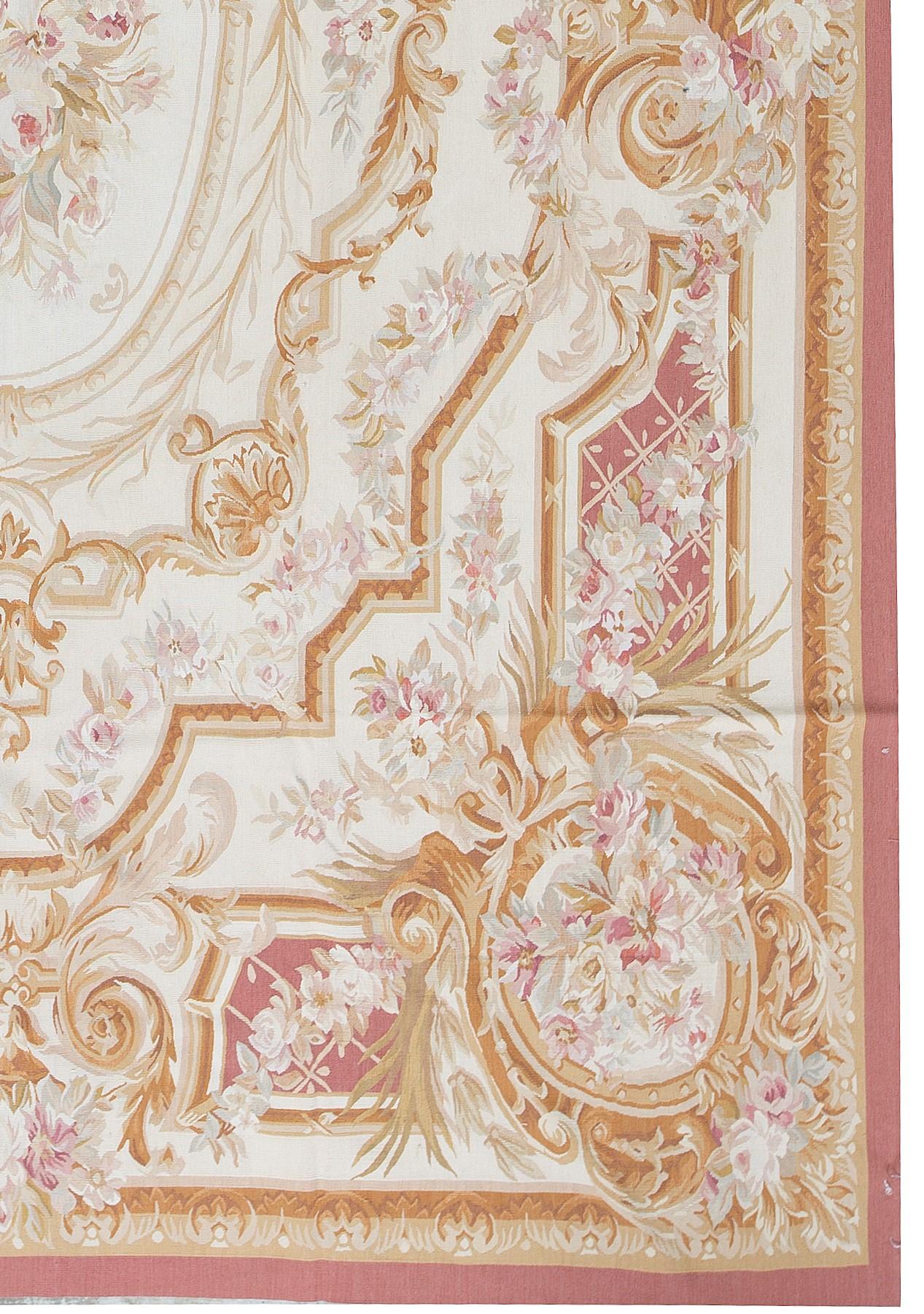 Chinois Tapis traditionnel français du 17ème siècle de style Aubusson à tissage plat en vente