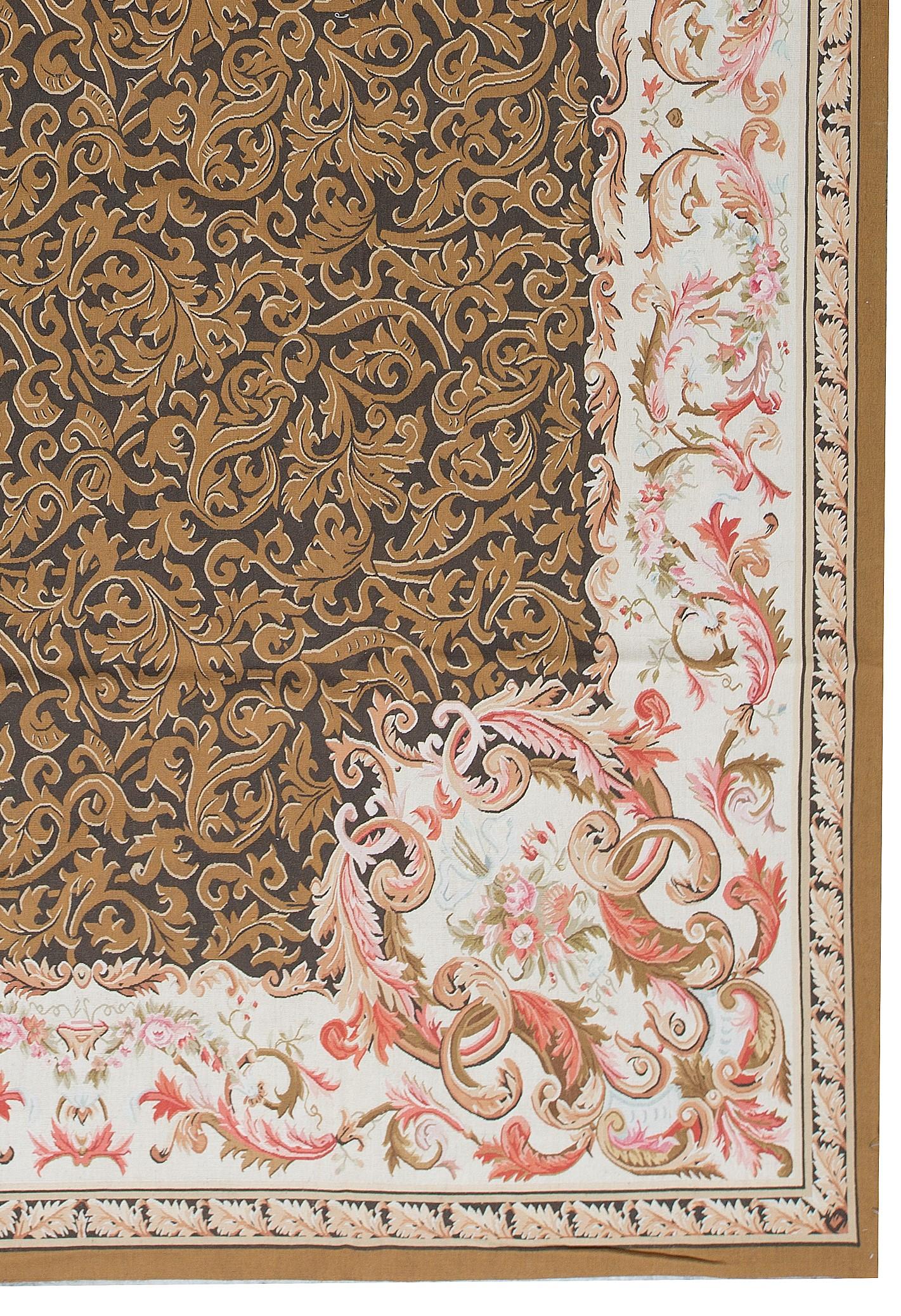 Traditioneller Flachgewebeteppich im französischen Aubusson-Stil aus dem 17. Jahrhundert (Chinesisch) im Angebot