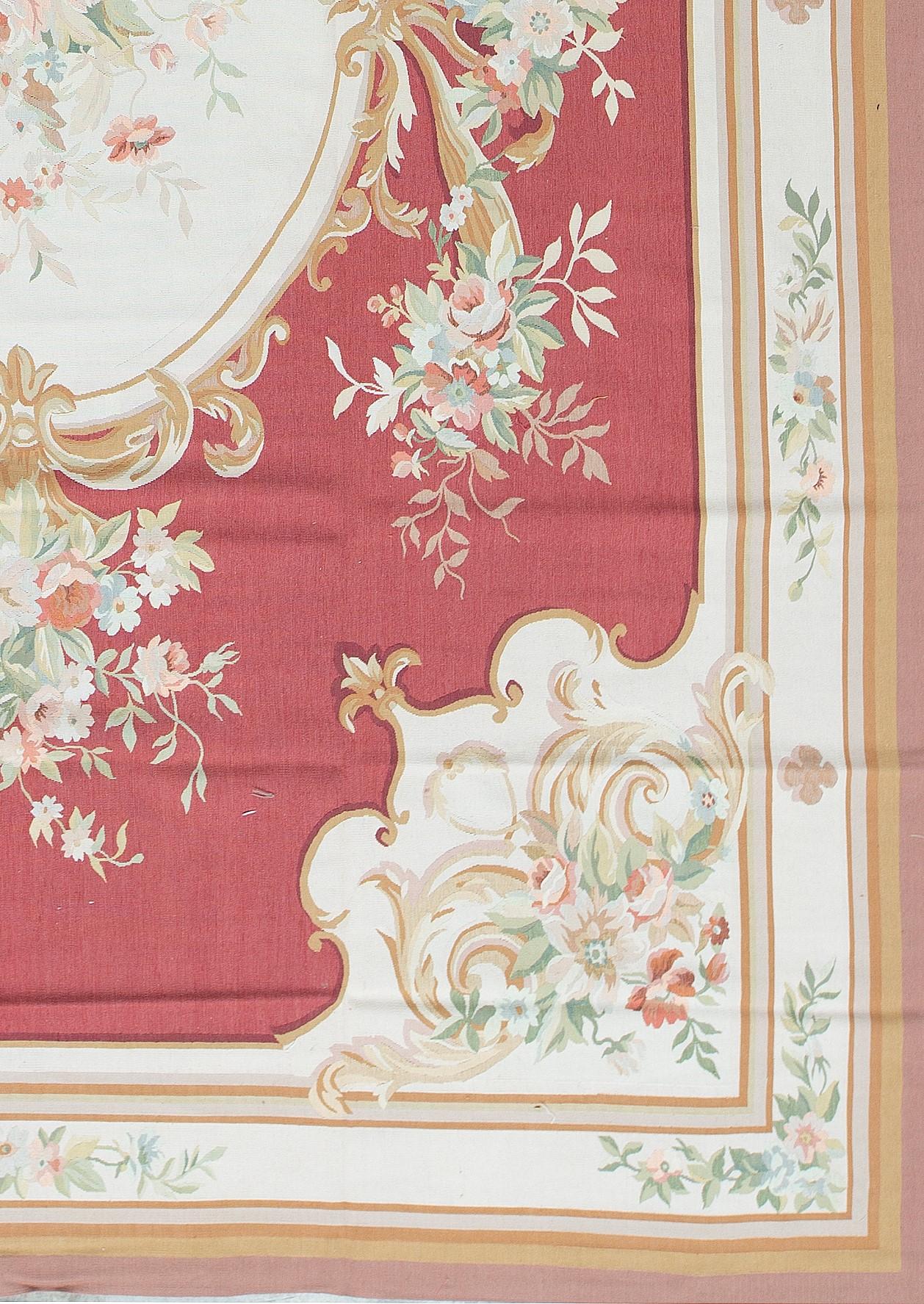 Chinois Tapis traditionnel français du 17ème siècle de style Aubusson à tissage plat en vente