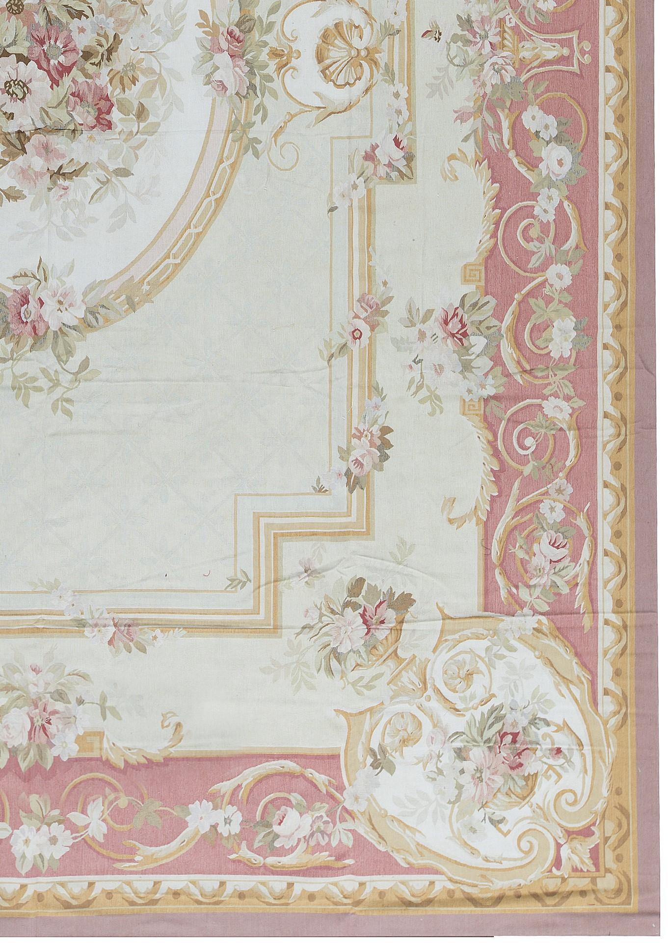 Chinese 17th Century Traditional French Aubusson Style Flat-Weave Rug