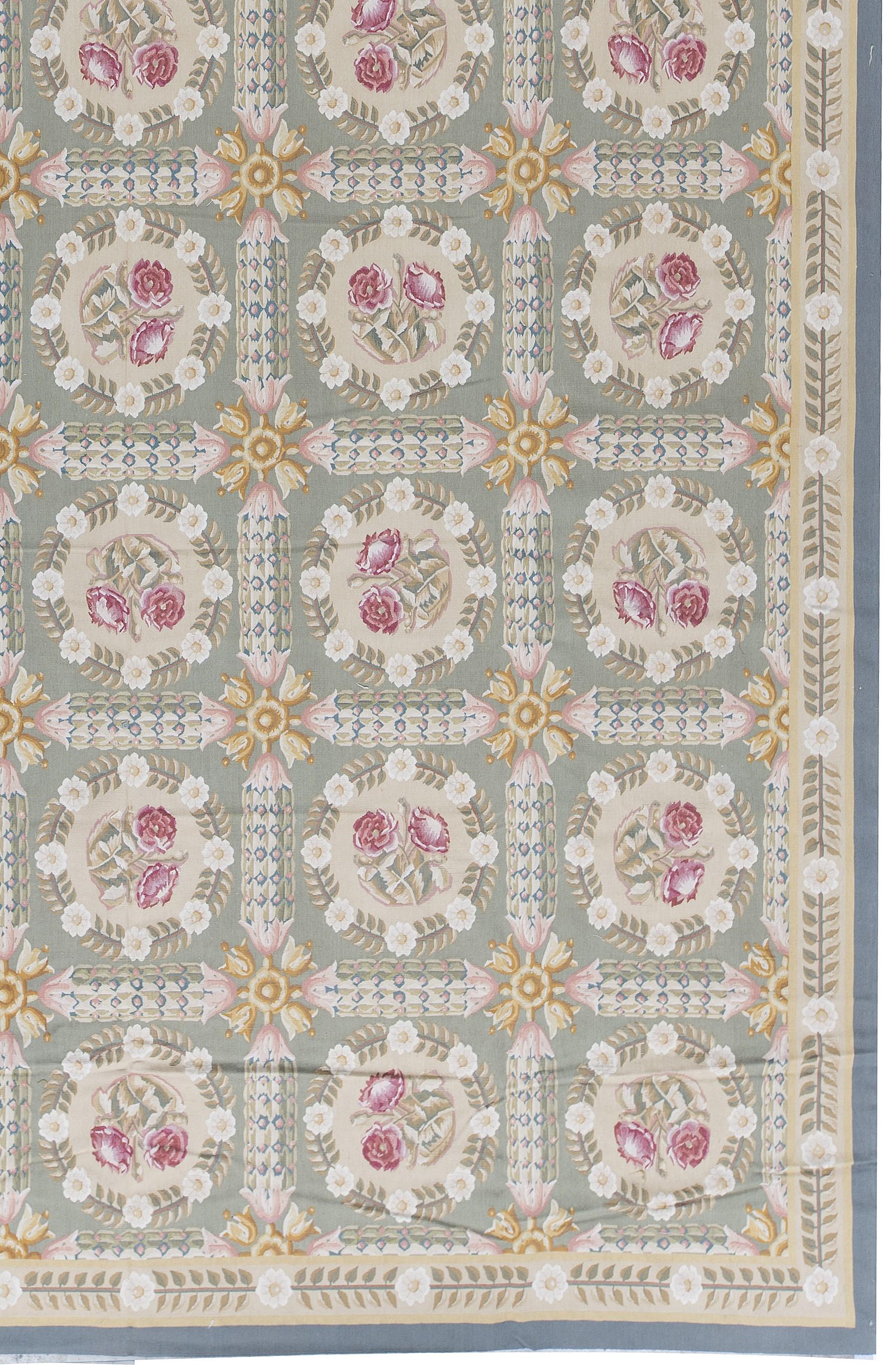 Chinois Tapis traditionnel français du 17ème siècle de style Aubusson à tissage plat en vente