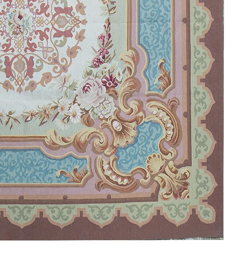 Traditioneller französischer Flachgewebeteppich im Aubusson-Stil des 17. Jahrhunderts (Chinesisch) im Angebot