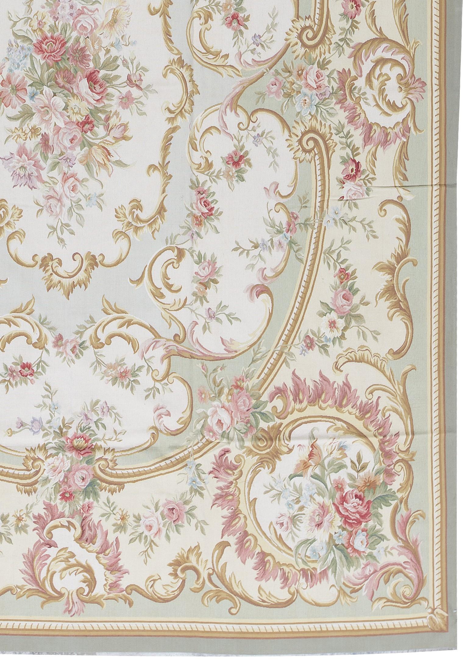 Cinese Tappeto tradizionale francese del XVII secolo a trama piatta in stile Aubusson in vendita