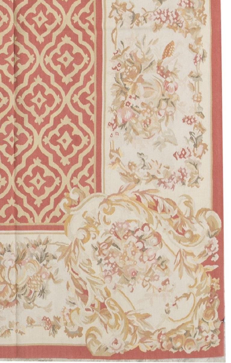 Chinese 17th Century Traditional French Aubusson Style Flat-Weave Rug For Sale