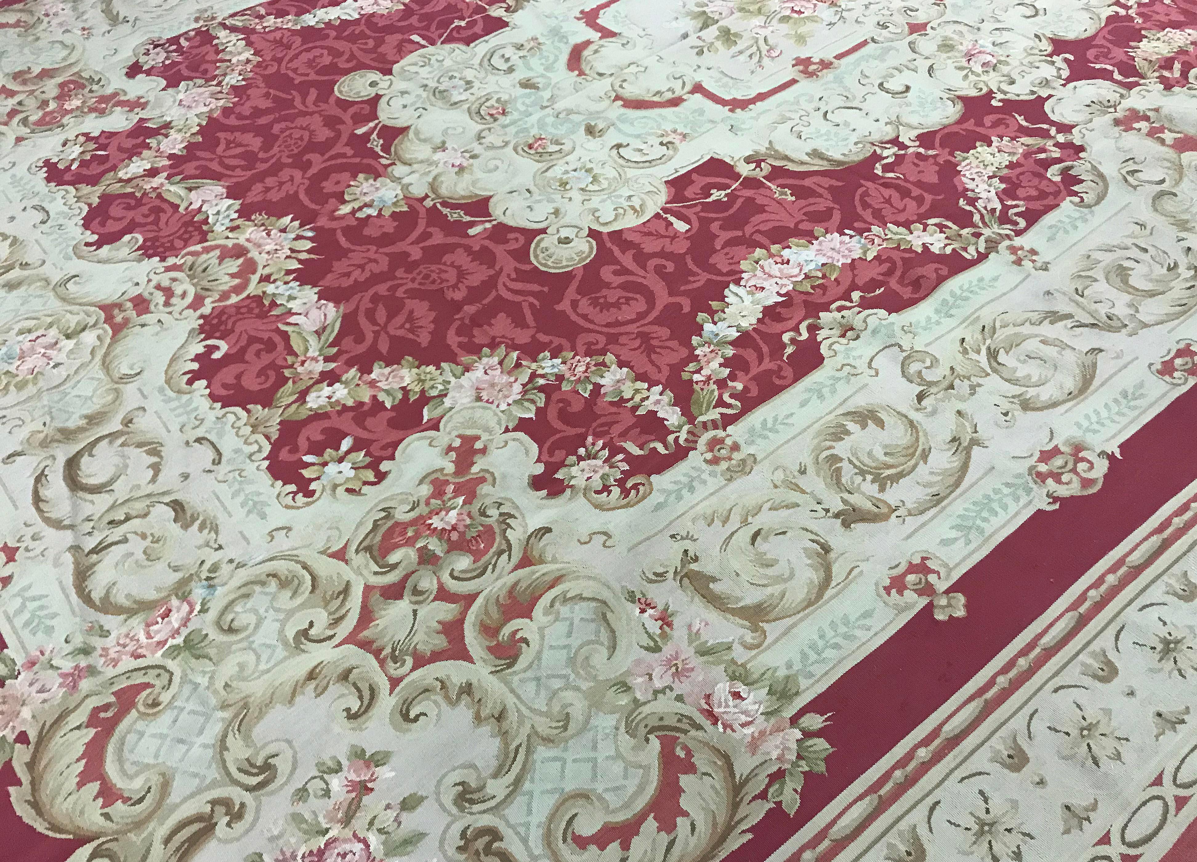 Chinese Traditional French Aubusson Style Flat-Weave Rug For Sale