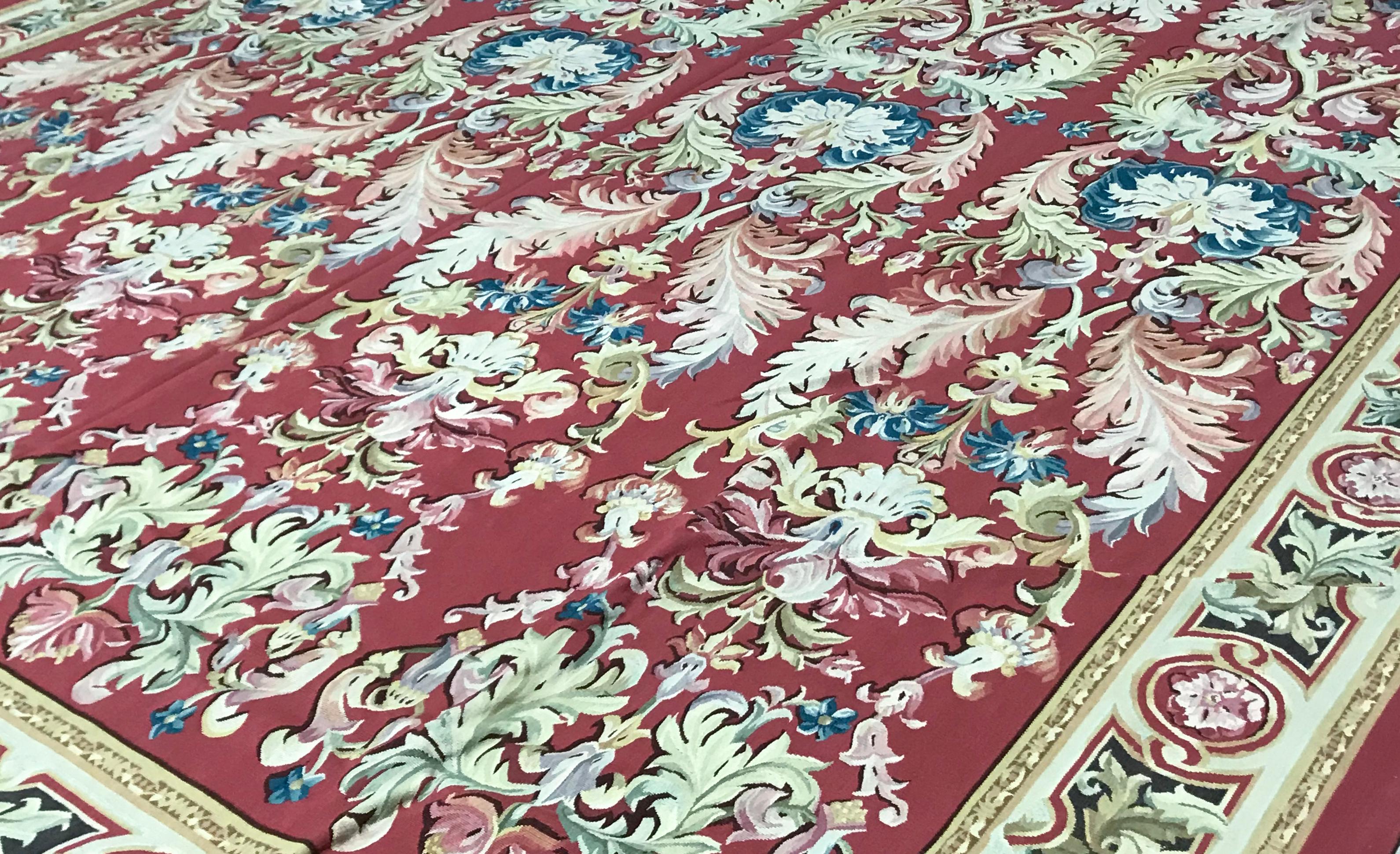 Chinese 17th Century Traditional French Aubusson Style Flat-Weave Rug For Sale